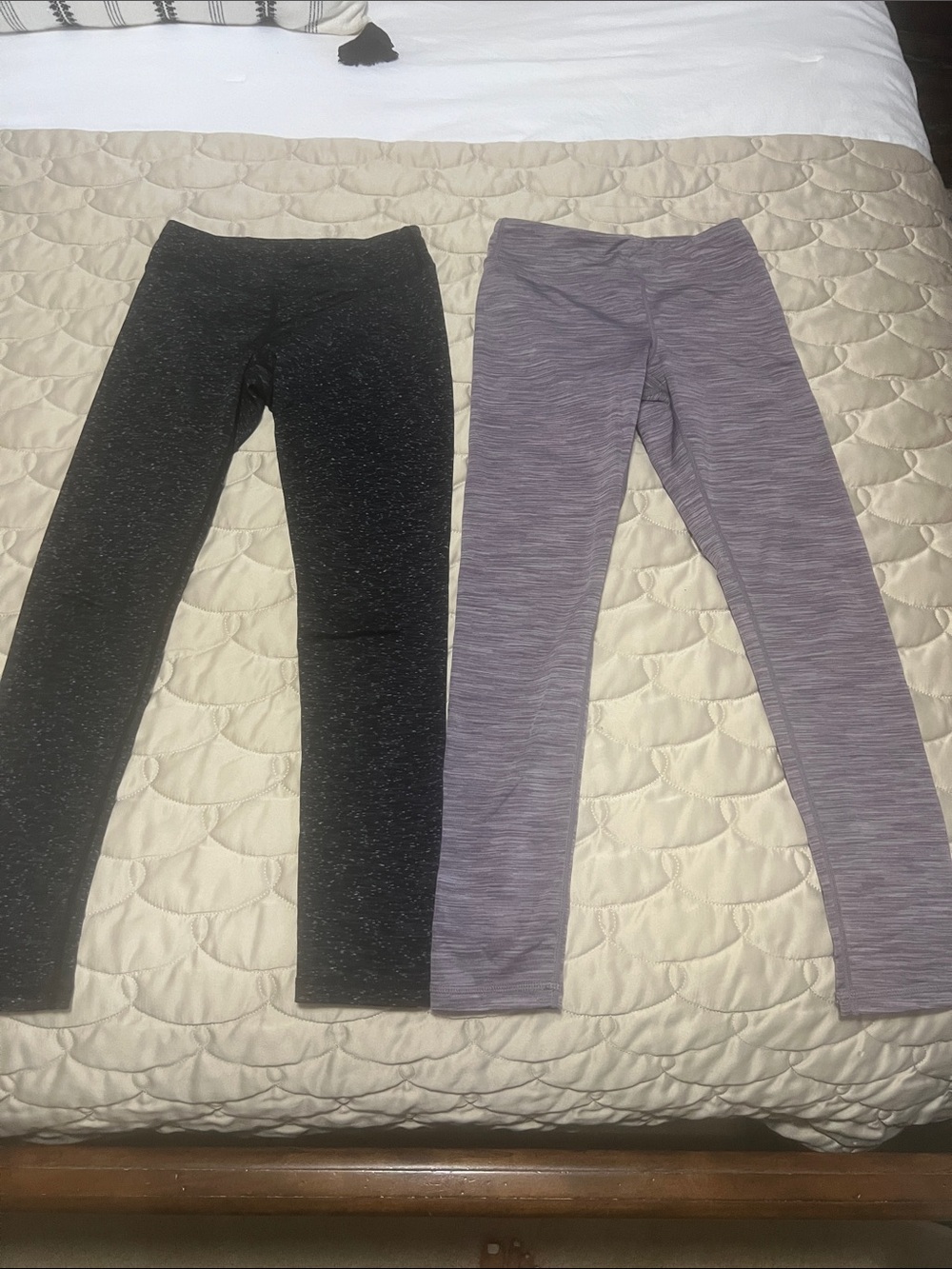 90 Degree By Reflex Girls' Leggings - Black Speckle & Lavender Heather